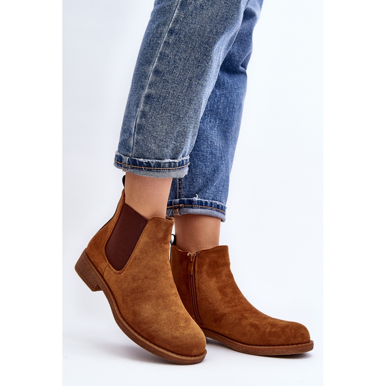 Botas Chelsea baixas femininas Camel Sawarra marrom 2
