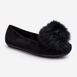 Mocassins Femininos Com Pele Preto Novas 1