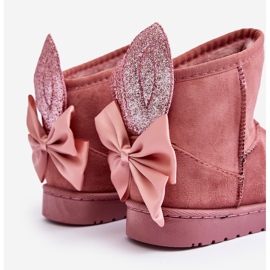 Botas de neve isoladas para meninas com laços, Meriva rosa 2