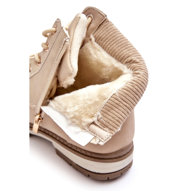 News Botas femininas com isolamento de couro bege Bimena 1