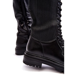Super Mode Botas com cordões acima do joelho Preto Idandrou 4