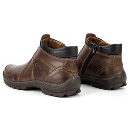 Olivier Botas masculinas de couro de inverno 352MP marrom escuro 4