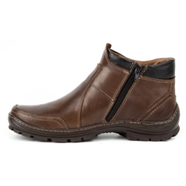Olivier Botas masculinas de couro de inverno 352MP marrom escuro 1