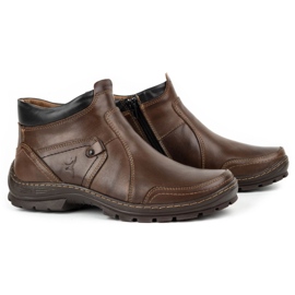 Olivier Botas masculinas de couro de inverno 352MP marrom escuro 2