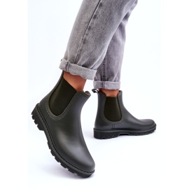 Galoshes foscos de deslizamento feminino verde 1