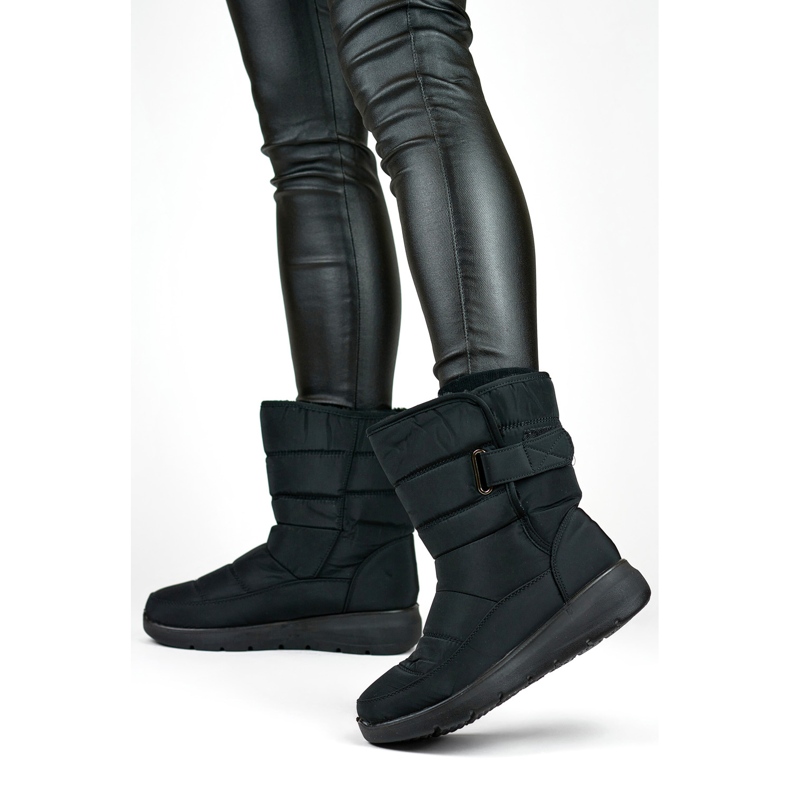 Botas de neve confortáveis, botas de inverno, botins acolchoados, isolados com velcro preto 2