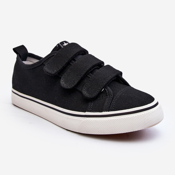 Tênis infantil com velcro baixo preto Dilan 2