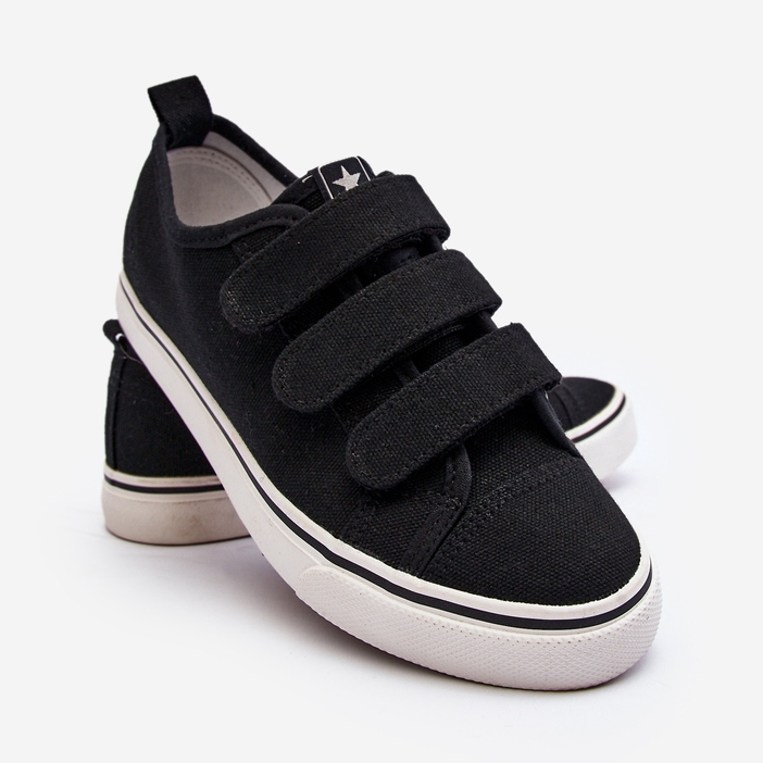 Tênis infantil com velcro baixo preto Dilan 1