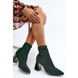Botins de salto alto verdes brilhantes Sognota 1