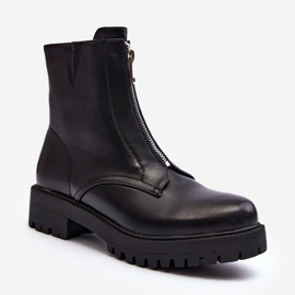Botins femininos com zíper preto Tisaia 2