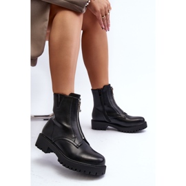 Botins femininos com zíper preto Tisaia 1