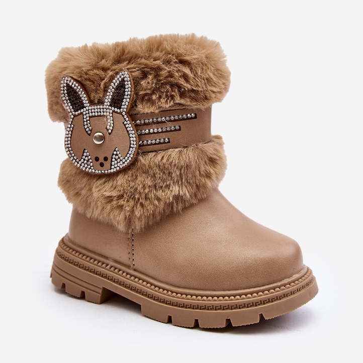 Botas de neve infantis bege Lunami com pele 1