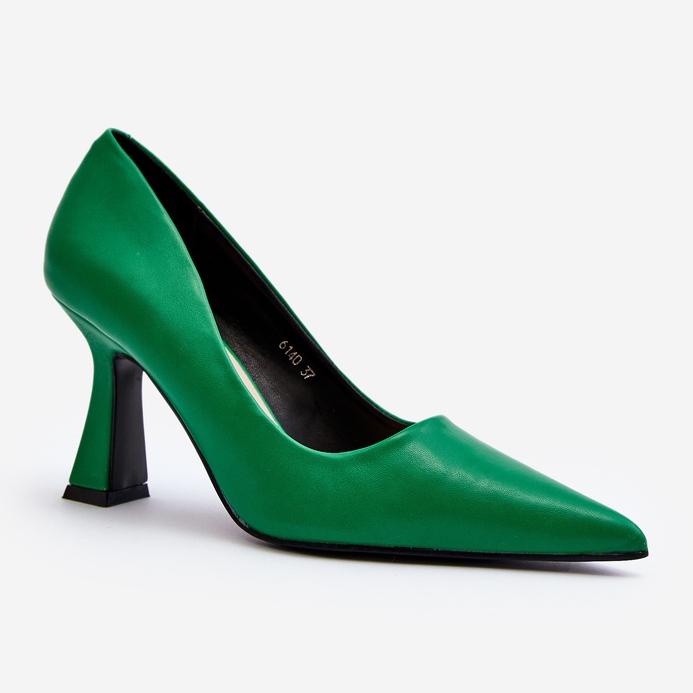 Salto alto clássico verde pontiagudo da Delimena 1