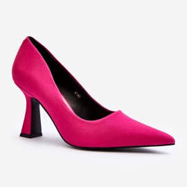 Clássico bico fino salto alto fúcsia Delimena rosa 2
