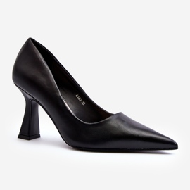Salto alto clássico preto Delimena bico fino 2