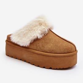 Botas de neve femininas Camel Starlyn com sola grossa marrom 1