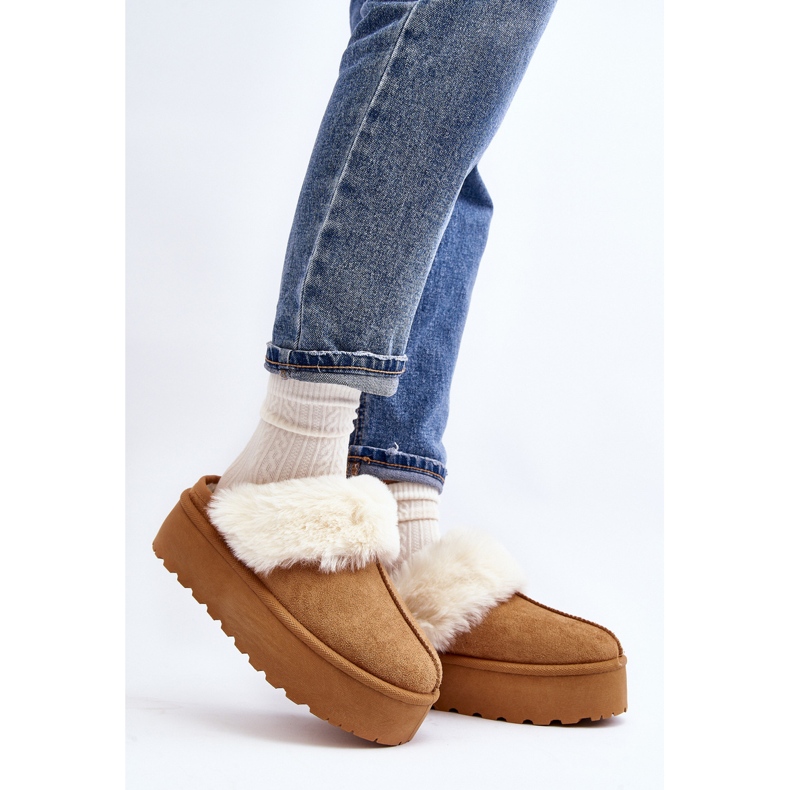 Botas de neve femininas Camel Starlyn com sola grossa marrom 2