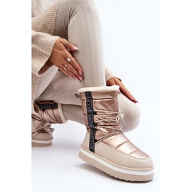 Botas de neve femininas com cadarço bege Lilara 1 Botas de neve femininas com cadarço bege Lilara 1
