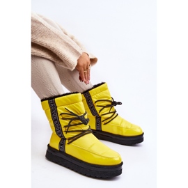 Botas de neve femininas com amarração Lilar amarelo 2