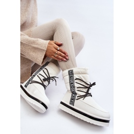 Botas de neve femininas com cadarço branco Lilara 1