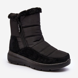 Botas de neve femininas com pele preta Primose preto 1