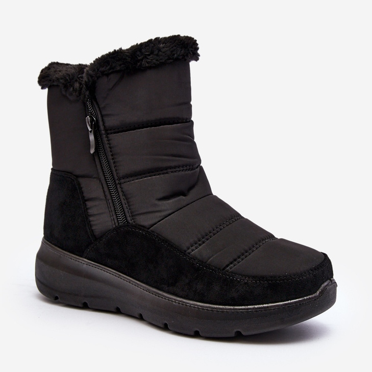 Botas de neve femininas com pele preta Primose preto 1