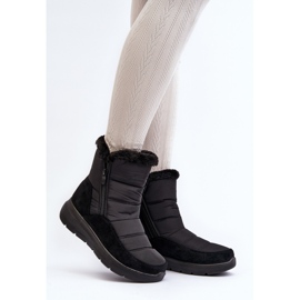 Botas de neve femininas com pele preta Primose preto 2