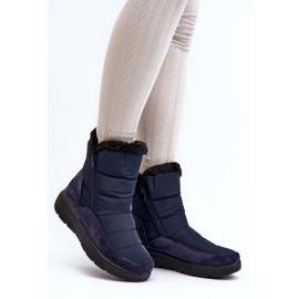 Botas femininas de neve com pele, Azul Marinho Primose 2