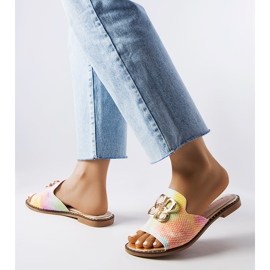 Goodin Lea slides com fivela arco-íris multicolorido 2