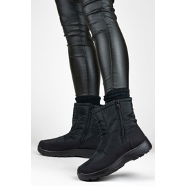 Botas confortáveis ​​para neve de inverno, zíperes com isolamento espesso preto 2