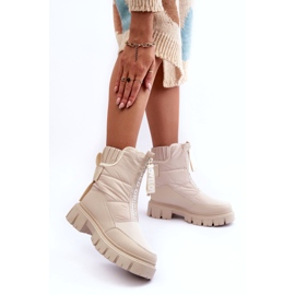 NEWS Botas femininas de neve com isolamento alto bege Freoc 3