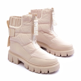 NEWS Botas femininas de neve com isolamento alto bege Freoc 1