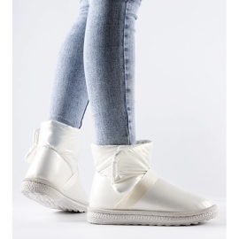 Botas de neve curtas bege brilhantes de Delaune 1