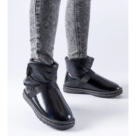 Botas de neve curtas Delaune pretas brilhantes preto 1