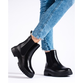 W. Potocki Botas pretas Potocki Chelsea para mulheres preto 2