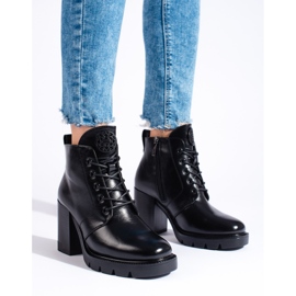 W. Potocki Botins pretos de salto alto Potocki feminino 1
