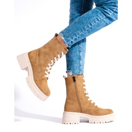 W. Potocki Botins camel com cadarço Potocki marrom 2