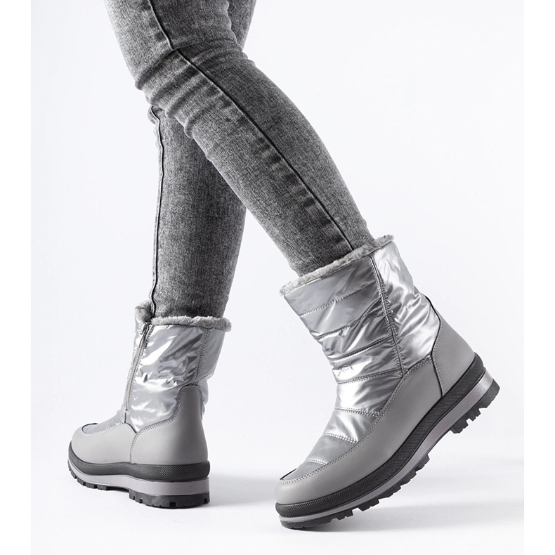 Botas de neve prateadas com forro de pele Tylertown prata 1 Botas de neve prateadas com forro de pele Tylertown prata 1