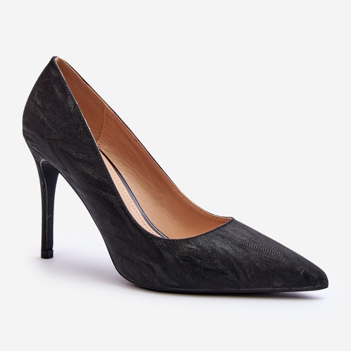 Salto alto Klonisa preto decorado com glitter 1