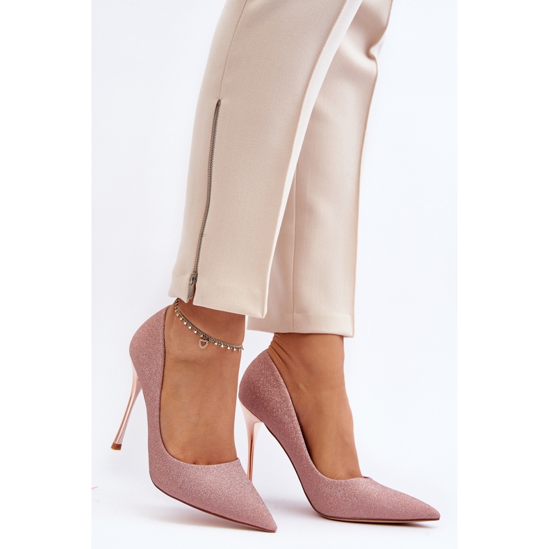 Estiletes de champanhe brilhantes da Tiberon rosa 2