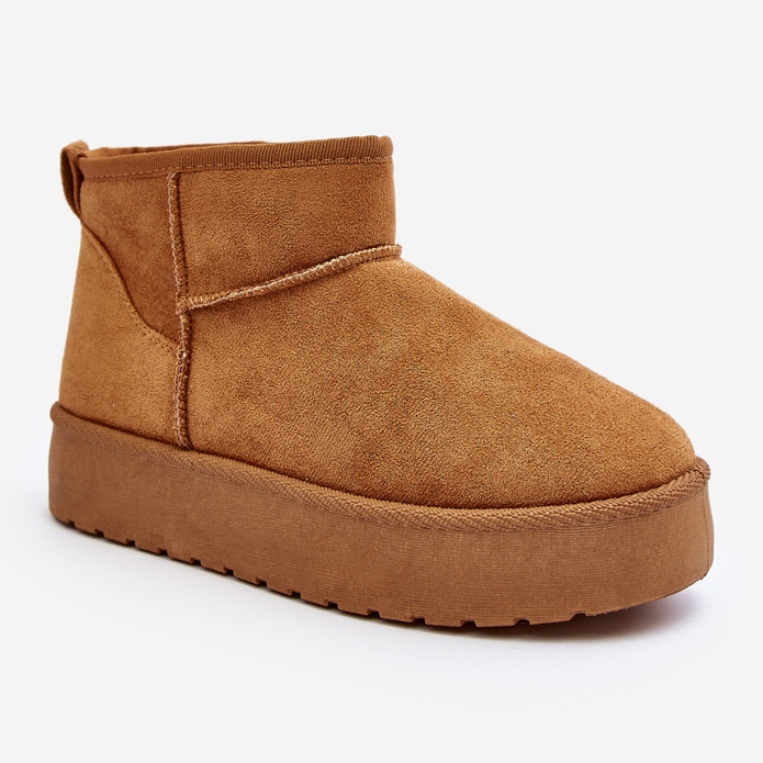 Botas femininas de neve com plataforma baixa Camel Kallins castanho 1 Botas femininas de neve com plataforma baixa Camel Kallins castanho 1