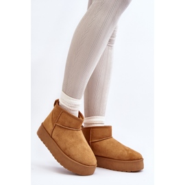 Botas femininas de neve com plataforma baixa Camel Kallins castanho 2 Botas femininas de neve com plataforma baixa Camel Kallins castanho 2