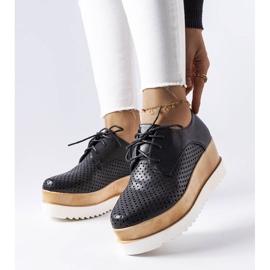 Sapato salto plataforma preto Laurent. 1