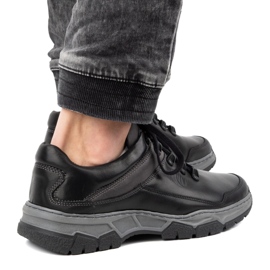 Olivier Sapatos casuais de homem em pele 842MA preto 2