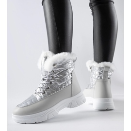 Botas de neve com isolamento prateado na plataforma Dwayn prata 1