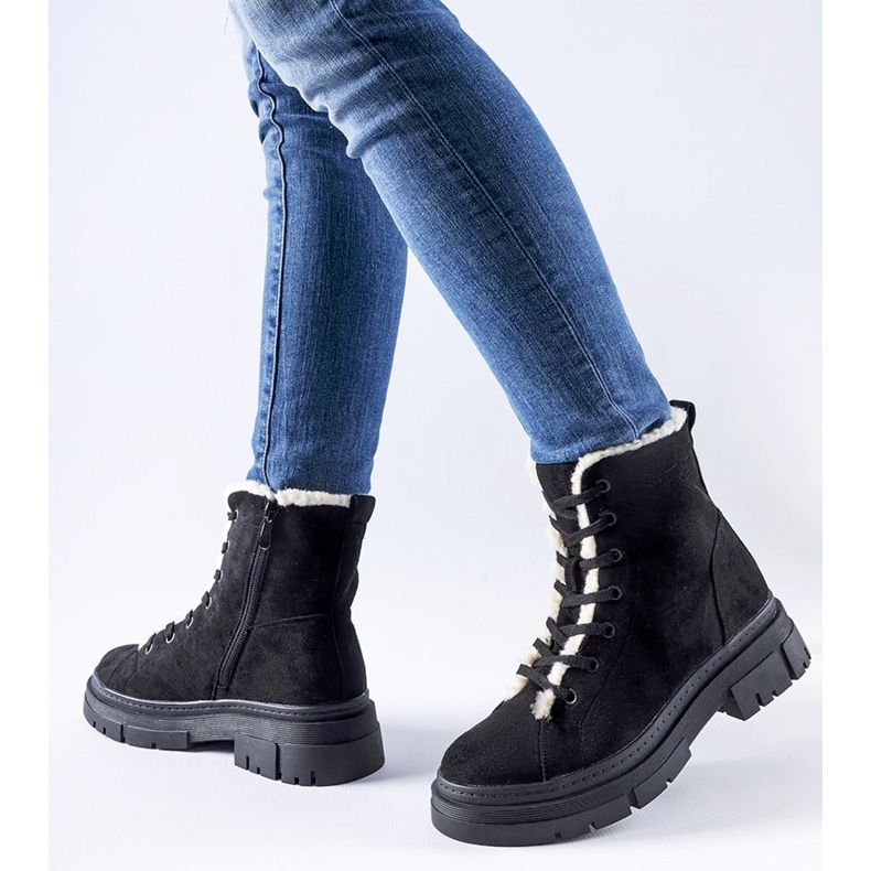 Botins pretos com isolamento feito de camurça ecológica Chamblee 1 Botins pretos com isolamento feito de camurça ecológica Chamblee 1