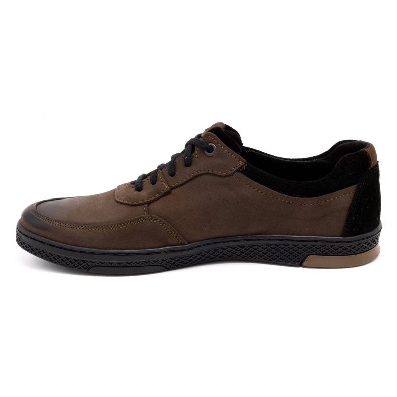 KOMODO Sapatos casuais masculinos de couro 918K marrom 1