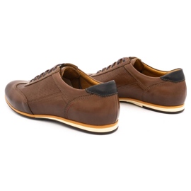 Kampol Sapatos masculinos de couro casual 64 / C1 marrom castanho 4