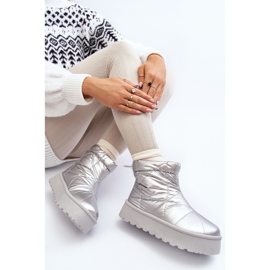 Botas de neve femininas Silver Fionia em uma plataforma enorme prata 2
