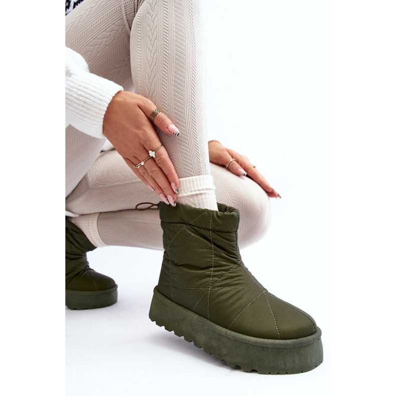 Botas de neve femininas verdes Fionia em uma plataforma enorme 1 Botas de neve femininas verdes Fionia em uma plataforma enorme 1